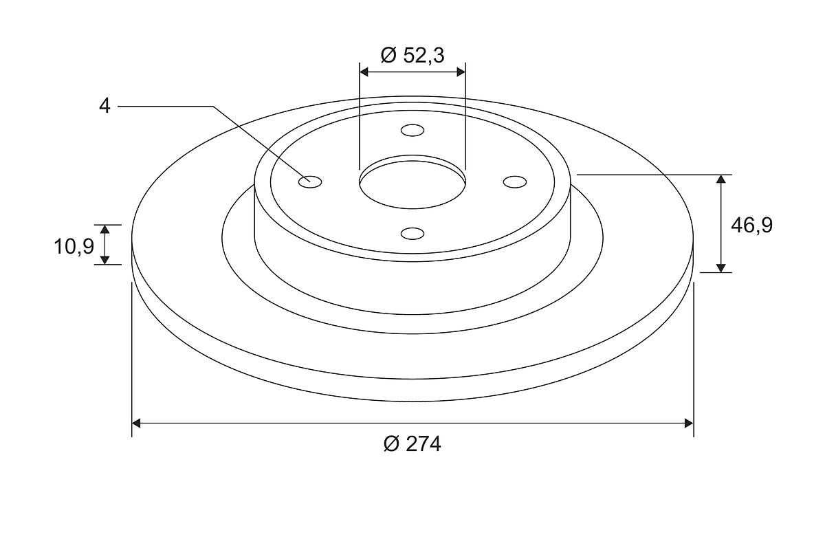 BRAKE DISC X1 WITH BRG REN MEGANE I RR